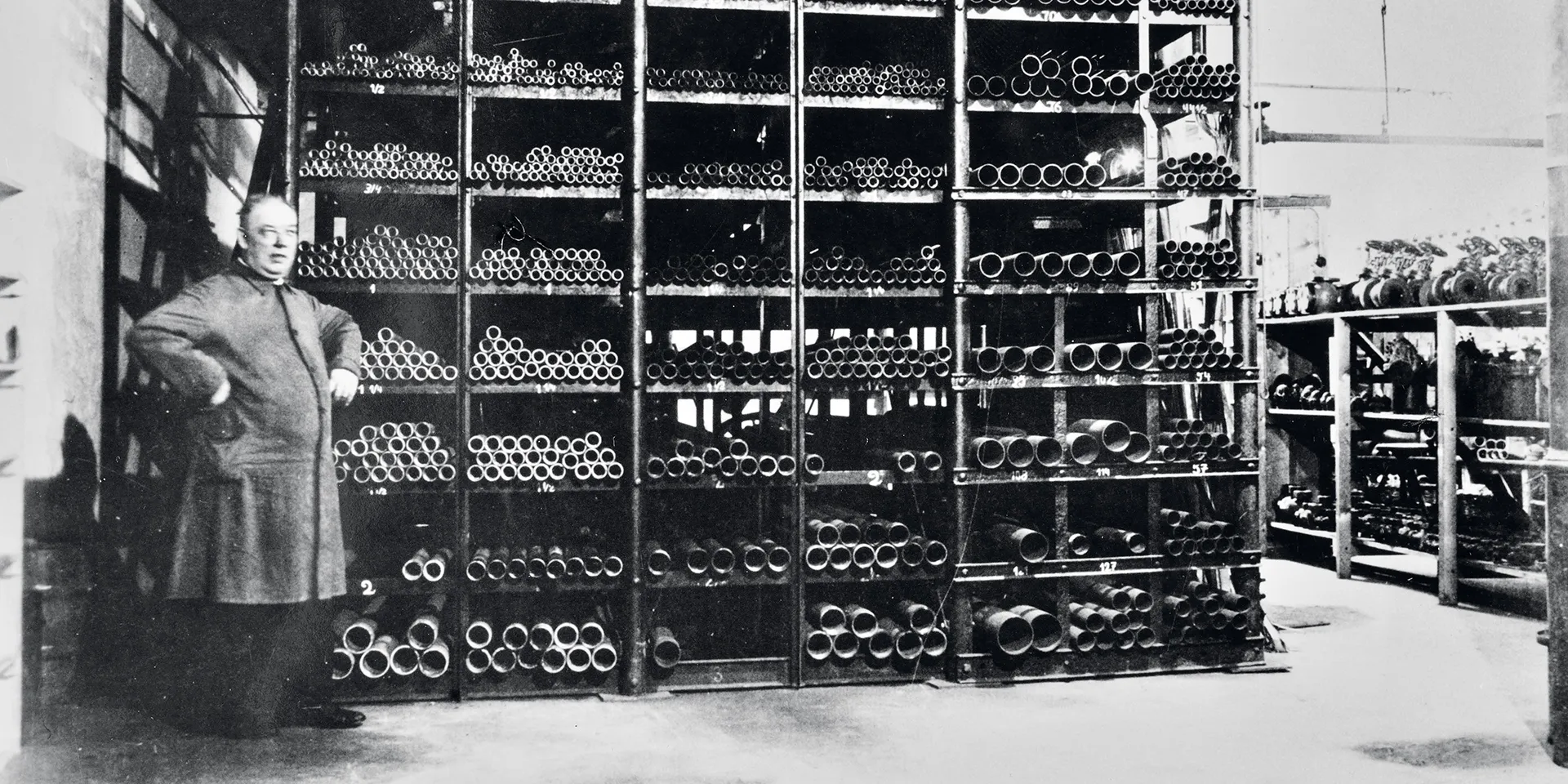 Historic photograph from the family business’s pipe warehouse